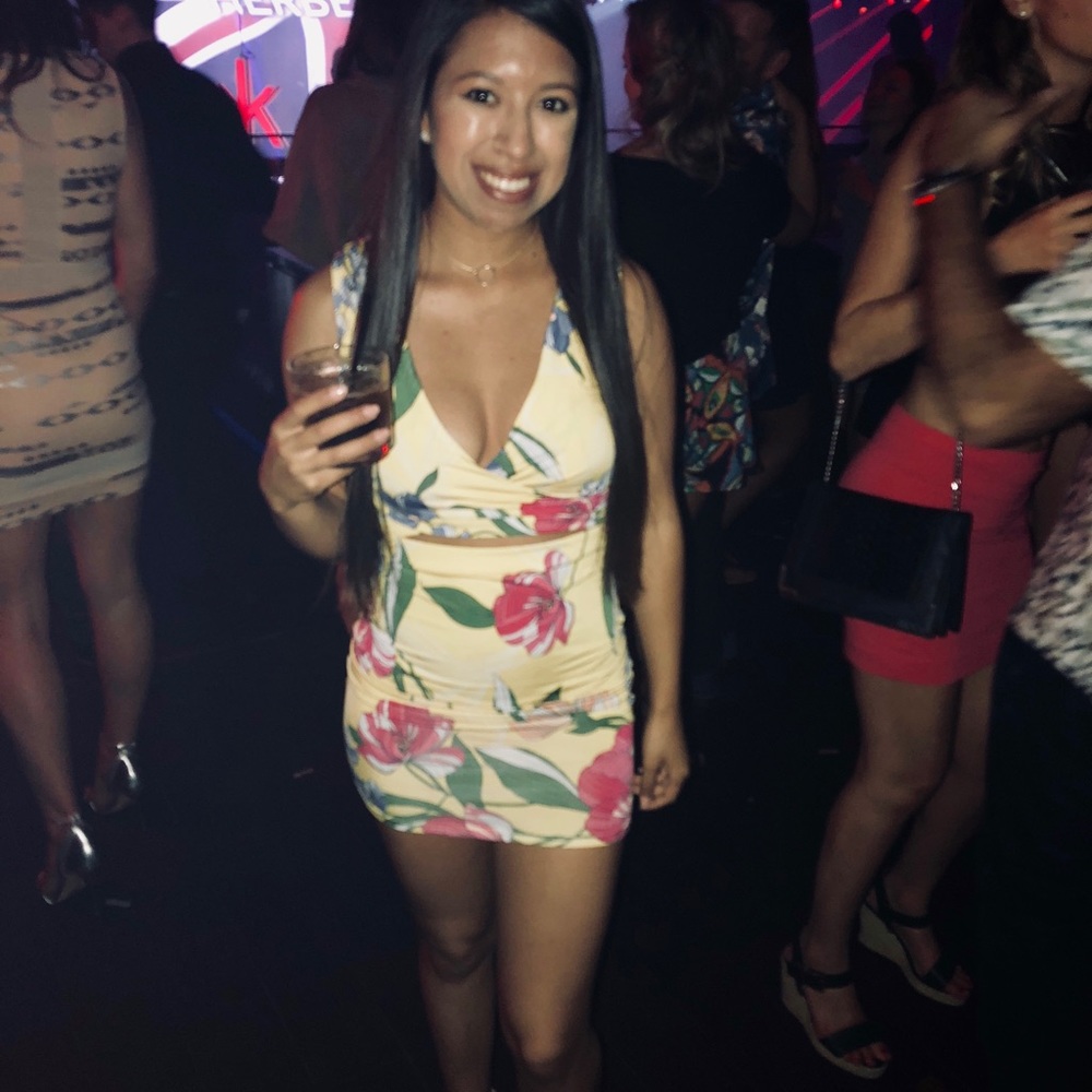 Floral Cut Out Bodycon Dress